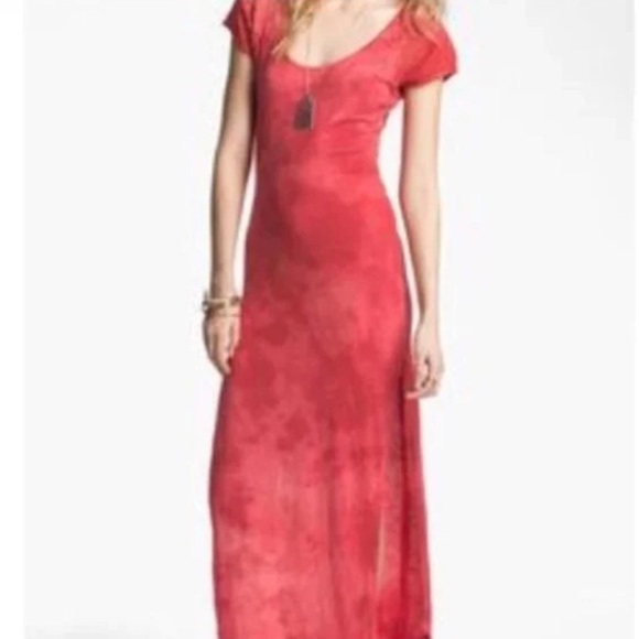 NWT Free People Strawberry Crochet Knit Bodycon Maxi Dress Small - Picture 1 of 8